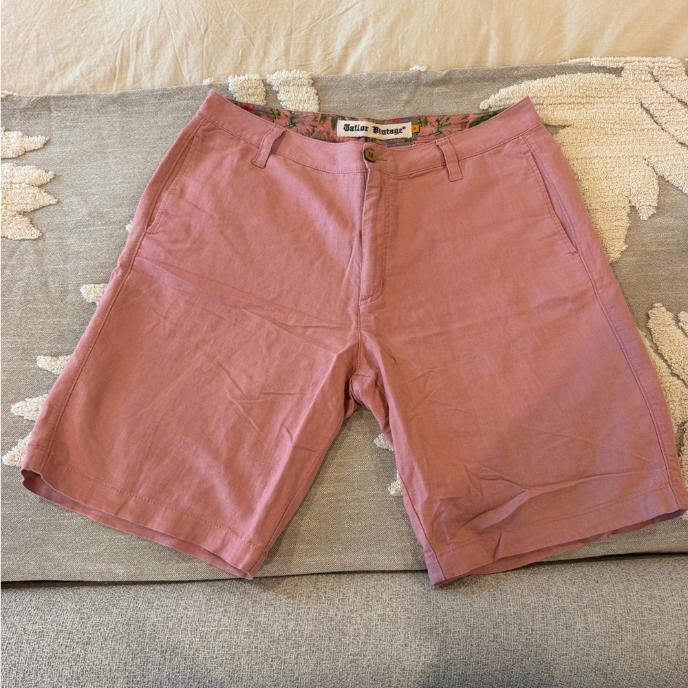 Tailor Vintage Men's Dusty Rose Cotton Shorts